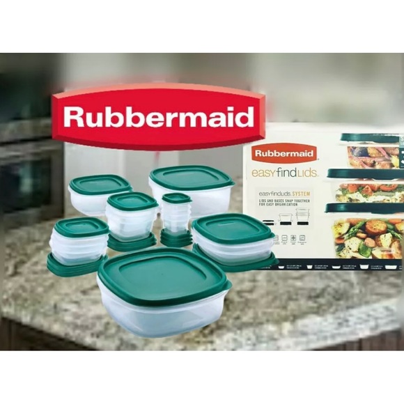NEW RUBBERMAID 30pc Food Storage Container Set with Easy Find Lids Forest Green NEW RUBBERMAID 30pc Food Storage Container Set with Easy Find Lids Forest Green